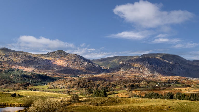 The mountains of Eryri (Snowdonia) surrounding Watkin Bunkhouse, Gwynedd